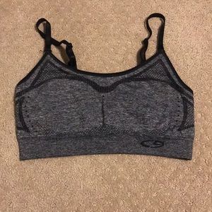 Gray sports bra